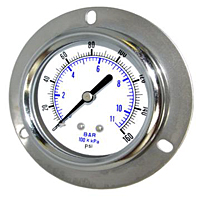 104D Front Flanged Panel Mount Utility Gauge