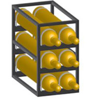 25 Inch (in) Length, 42 Inch (in) Height, and 42 Inch (in) Width Cylinder Rack