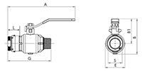3/4 to 2-1/2 Inch (in) Nominal Diameter Aluminum Compressed Air Pipe to Thread Ball Valves - 2