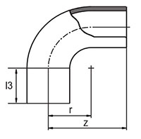 90 Degree Butt Sweep Elbows