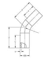 45 Degree Butt Sweep Elbows